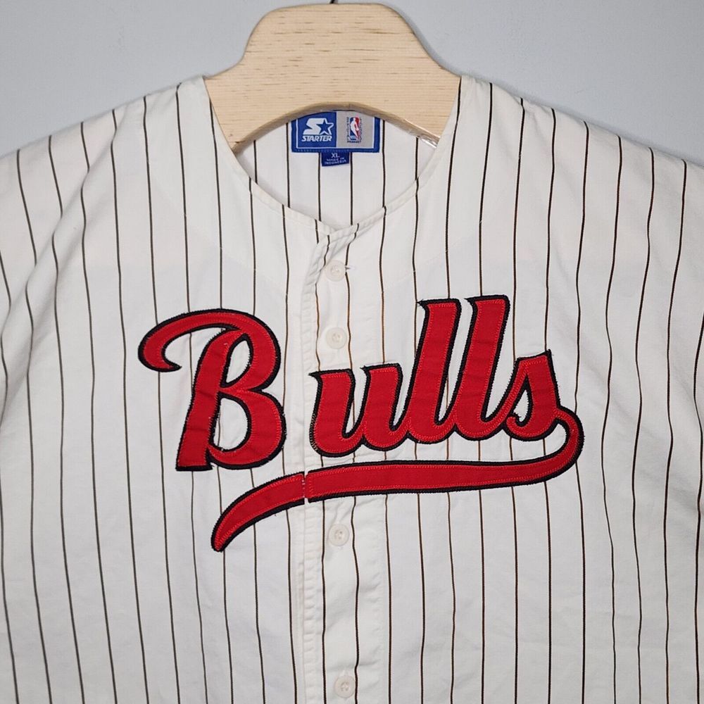 Chicago Bulls‎ Sleeveless Starter NBA Button Baseball Type Jersey  Adult XL READ